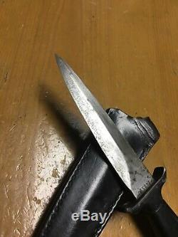 VINTAGE GERBER MARK 1 combat dagger boot knife withleather sheath & steel clip