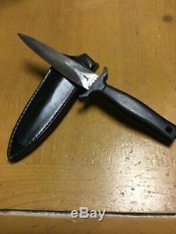 VINTAGE GERBER MARK 1 combat dagger boot knife withleather sheath & steel clip