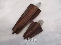VINTAGE H. G. LONG & CO 3 THUMB DAGGER + 7 LAPEL DAGGER KNIFE SET (2) withSHEATHS