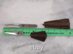 VINTAGE H. G. LONG & CO 3 THUMB DAGGER + 7 LAPEL DAGGER KNIFE SET (2) withSHEATHS