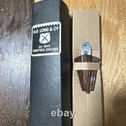 VINTAGE H. G. LONG & Co. HANDCRAFTED OSS 3 LAPEL DAGGER THUMB KNIFE, SHEATH