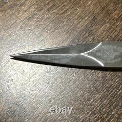 VINTAGE H. G. LONG & Co. HANDCRAFTED OSS 3 LAPEL DAGGER THUMB KNIFE, SHEATH