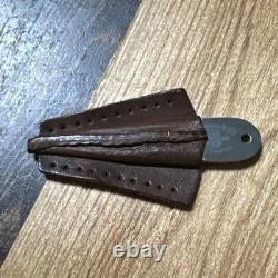 VINTAGE H. G. LONG & Co. HANDCRAFTED OSS 3 LAPEL DAGGER THUMB KNIFE, SHEATH