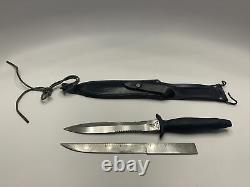 VTG Gerber Mark II Survival 1980 Commando Knife Dagger Serrated & Leather Sheath