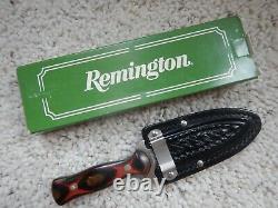 VTG RARE Remington USA Fixed Blade Boot Knife Dagger WithSheath in orig. Box