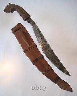 VTG WWIIFAR EAST/FILIPINOTALIBON FIGHTING KNIFE SCABBARDCARVED Wood Metal