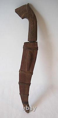 VTG WWIIFAR EAST/FILIPINOTALIBON FIGHTING KNIFE SCABBARDCARVED Wood Metal