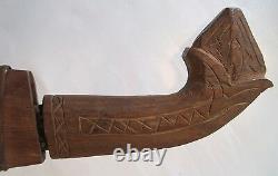 VTG WWIIFAR EAST/FILIPINOTALIBON FIGHTING KNIFE SCABBARDCARVED Wood Metal