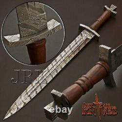 Viking Sword, Custom Made Hand Forged Damascus Steel, Battle Ready Dagger- Jrk72