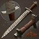Viking Sword, Custom Made Hand Forged Damascus Steel, Battle Ready Dagger- Jrk72