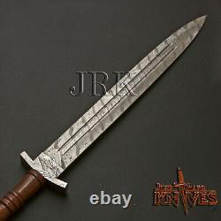 Viking Sword, Custom Made Hand Forged Damascus Steel, Battle Ready Dagger- Jrk72