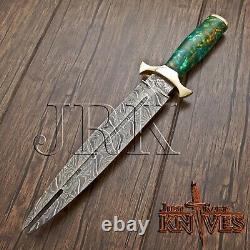 Vikings Dagger, Custom Made Hand Forged Damascus Steel, Tactical, Combat Knife