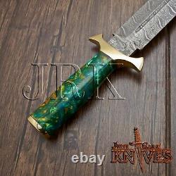 Vikings Dagger, Custom Made Hand Forged Damascus Steel, Tactical, Combat Knife