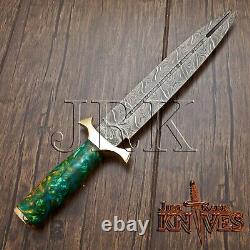 Vikings Dagger, Custom Made Hand Forged Damascus Steel, Tactical, Combat Knife