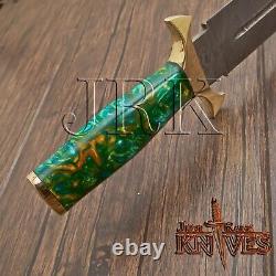 Vikings Dagger, Custom Made Hand Forged Damascus Steel, Tactical, Combat Knife