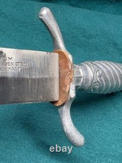 Vintage 1940s Korium Forged Solingen Germany Claw & Ball Dagger Knife Excellent