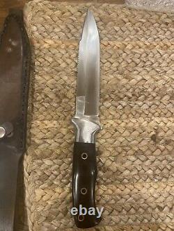 Vintage 1980 Al Mar Seki Japan 3004 Sere Fighting Dagger Knife Handmade Case