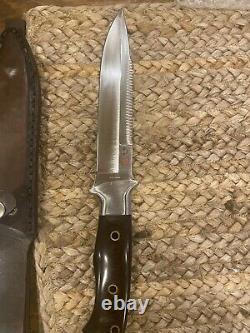Vintage 1980 Al Mar Seki Japan 3004 Sere Fighting Dagger Knife Handmade Case