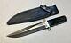 Vintage 1980 Al Mar Seki Japan Fighting Dagger Knife Original Leather Sheath