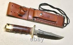 Vintage 1980' Al Mar Seki Japan Fighting Dagger Knife Sheath Mint