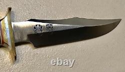 Vintage 1980' Al Mar Seki Japan Fighting Dagger Knife Sheath Mint