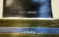 Vintage 1980' Al Mar Seki Japan Fighting Dagger Knife Sheath Mint