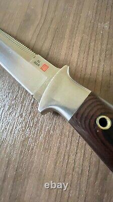 Vintage 1980' Al Mar Sere Seki Japan Fighting Dagger Knife Sheath