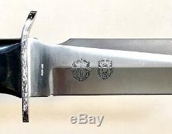 Vintage 1980 Al Mar Valade Engraved Seki Japan Fighting Dagger Knife Sheath