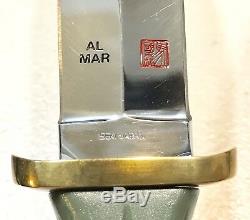 Vintage AL MAR Applegate Fairbarn Seki Japan Boot Dagger Knife Original Sheath
