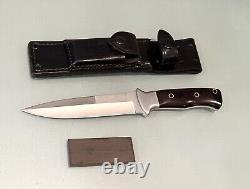 Vintage Al Mar Seki Japan 3004 Sere Micarta Fighting Dagger Knife Leather Sheath