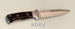 Vintage Al Mar Seki Japan 3004 Sere Micarta Fighting Dagger Knife Leather Sheath