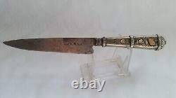 Vintage Antique Gaucho Mca Mh Rda Dagger Knife Silver Gold Inlay Solingen German