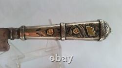 Vintage Antique Gaucho Mca Mh Rda Dagger Knife Silver Gold Inlay Solingen German