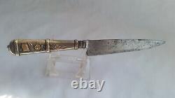 Vintage Antique Gaucho Mca Mh Rda Dagger Knife Silver Gold Inlay Solingen German