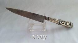 Vintage Antique Gaucho Mca Mh Rda Dagger Knife Silver Gold Inlay Solingen German