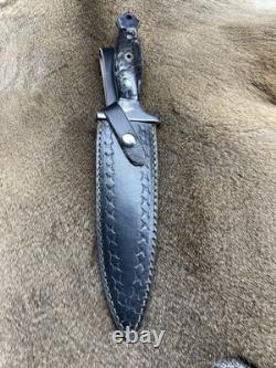 Vintage Bowie Knife Rams Horn Handmade Dagger Knife Combat Fixed Blade Beast
