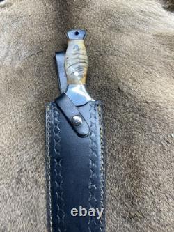 Vintage Bowie Knife Rams Horn Handmade Dagger Knife Combat Fixed Blade Beast