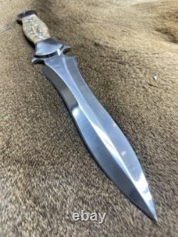 Vintage Bowie Knife Rams Horn Handmade Dagger Knife Combat Fixed Blade Beast
