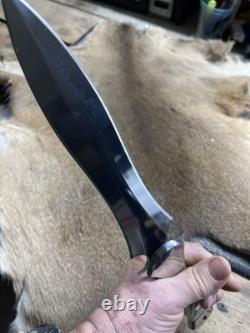 Vintage Bowie Knife Rams Horn Handmade Dagger Knife Combat Fixed Blade Beast