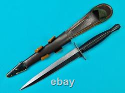 Vintage British English Fairbairn Sykes Stiletto Fighting Knife Dagger with Sheath