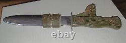 Vintage Bundeswehr German Fighting Knife Dagger Original w metal sheath OFW70