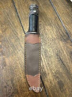 Vintage CATTARAUGUS 225Q WW2 Military Combat Knife Dagger & Leather Sheath