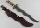 Vintage Chipaway Cutlery Large Knife Fixed 13.5 Blade Dagger Withleather Sheath