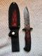 Vintage Coaster Usa Dagger Knife Sheath Skull Flames Black Red Stainless Mu1136