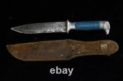 Vintage Combat Trench Eagle Head Blue Handle Knife Dagger