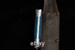 Vintage Combat Trench Eagle Head Blue Handle Knife Dagger