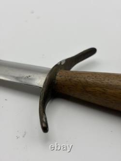 Vintage Dagger Fighting Style Knife Wood Handle no brand fixed blade 6