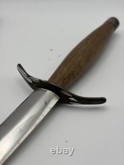 Vintage Dagger Fighting Style Knife Wood Handle no brand fixed blade 6