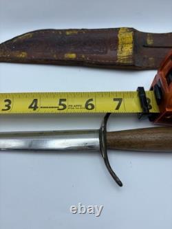 Vintage Dagger Fighting Style Knife Wood Handle no brand fixed blade 6