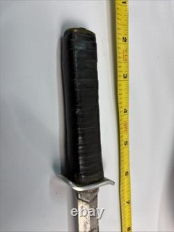 Vintage Fairbairn-Sykes F-S Commando Dagger 9.75 OAL Leather Grip Brass Pommel